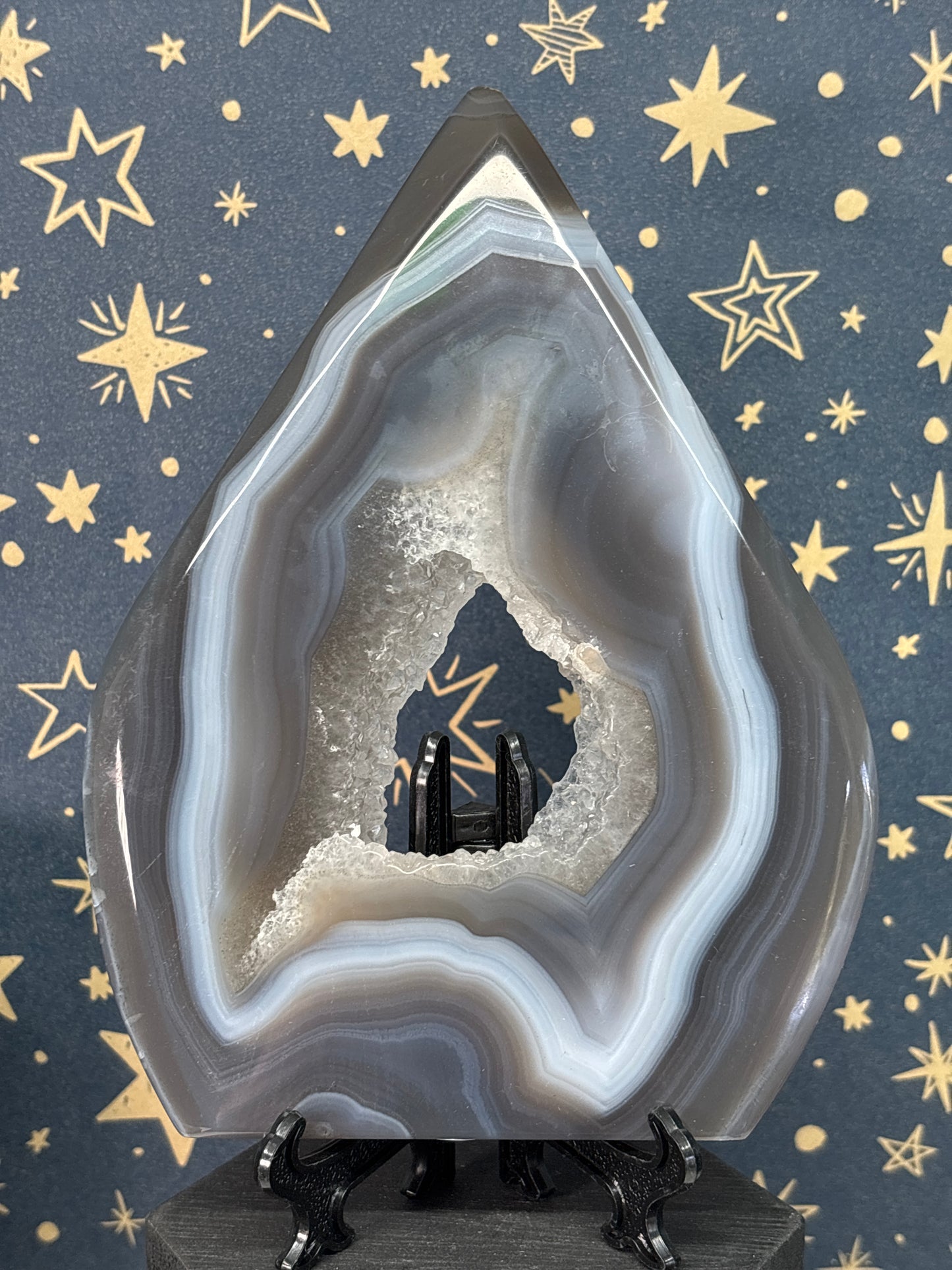 Druzy Agate Teardrop Freeform d (with stand)