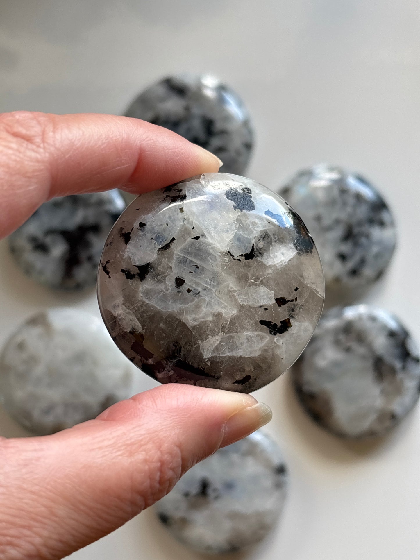 Rainbow Moonstone FlatStone (Random Pick)