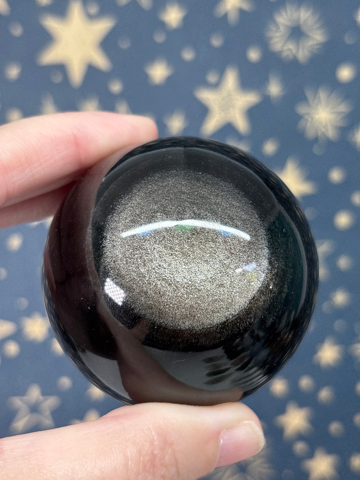 Silver Sheen Obsidian Sphere c 6cm