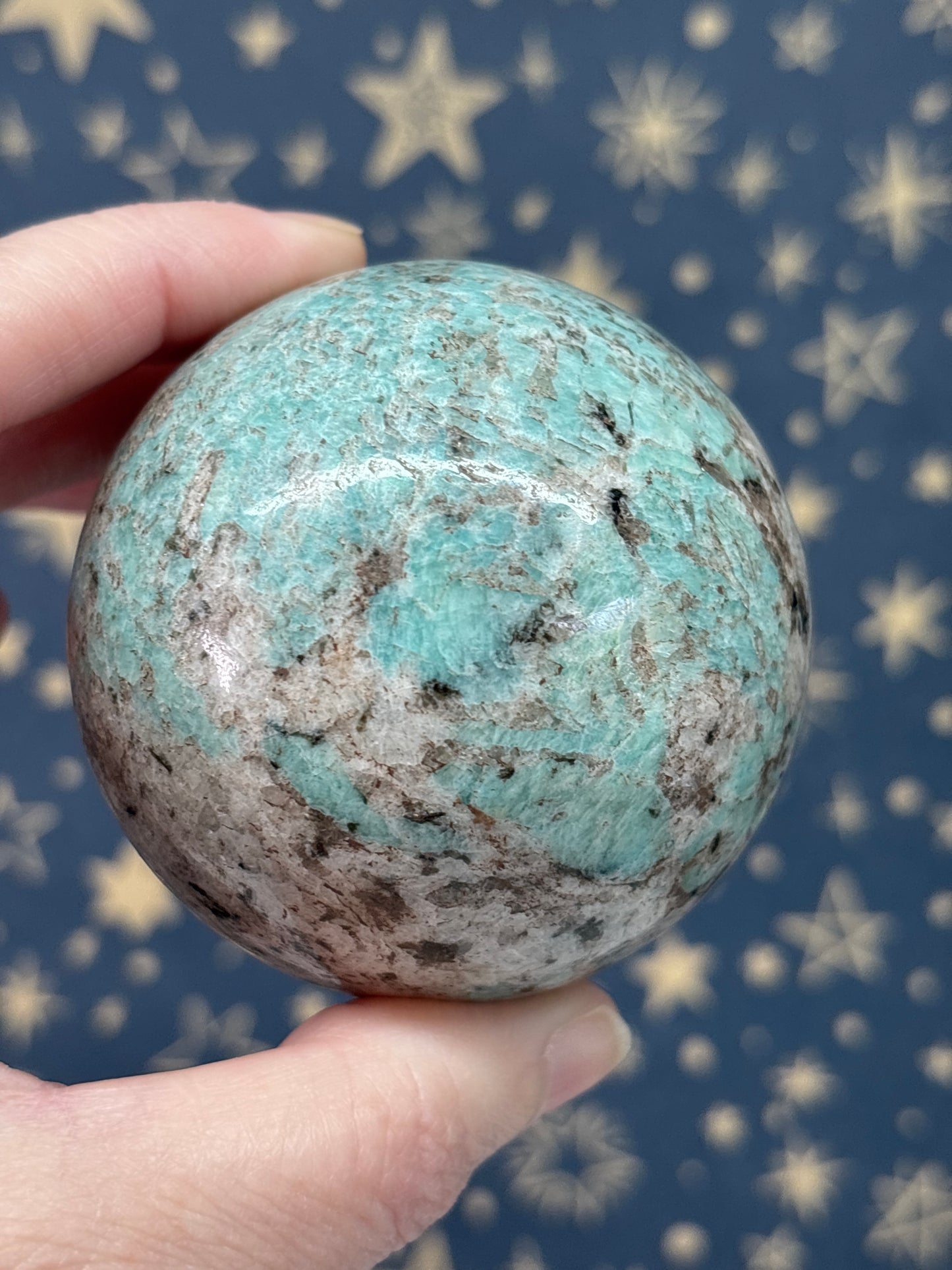 Amazonite and Smokey Quartz Sphere