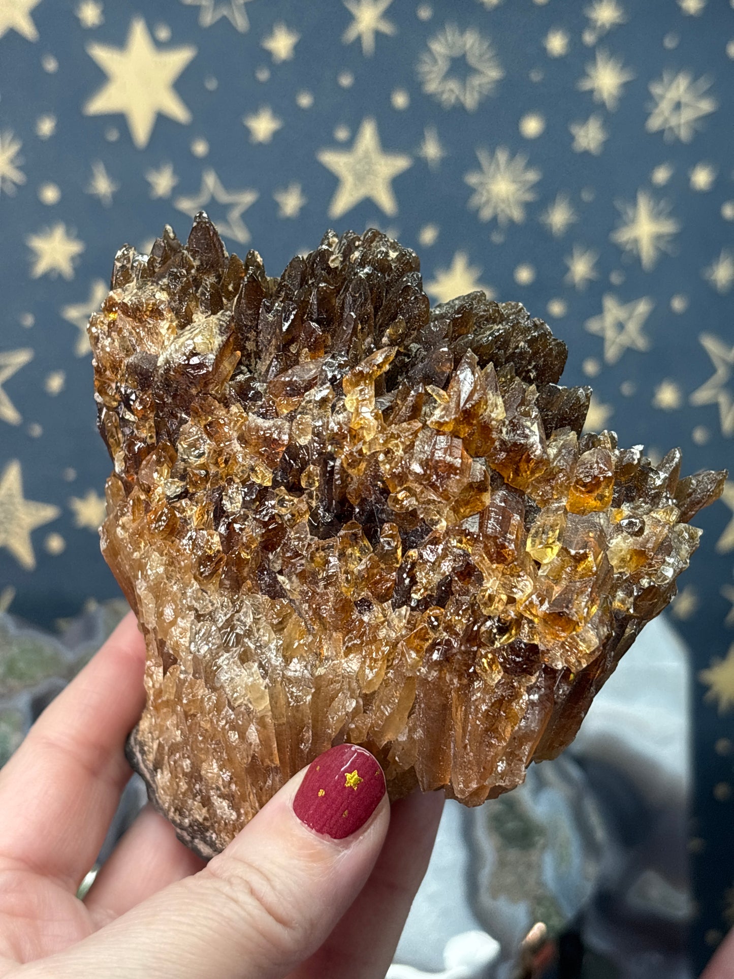 Amber Calcite cluster