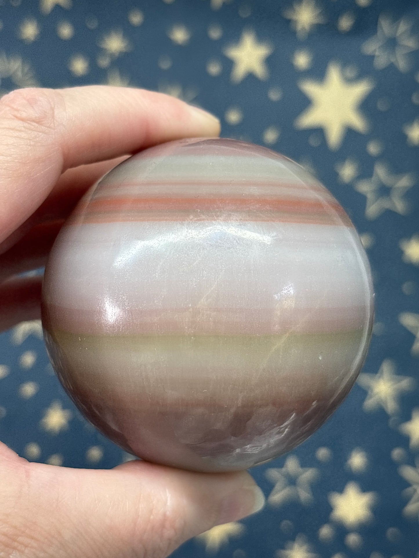 Pink Banded Onyx Sphere 7cm