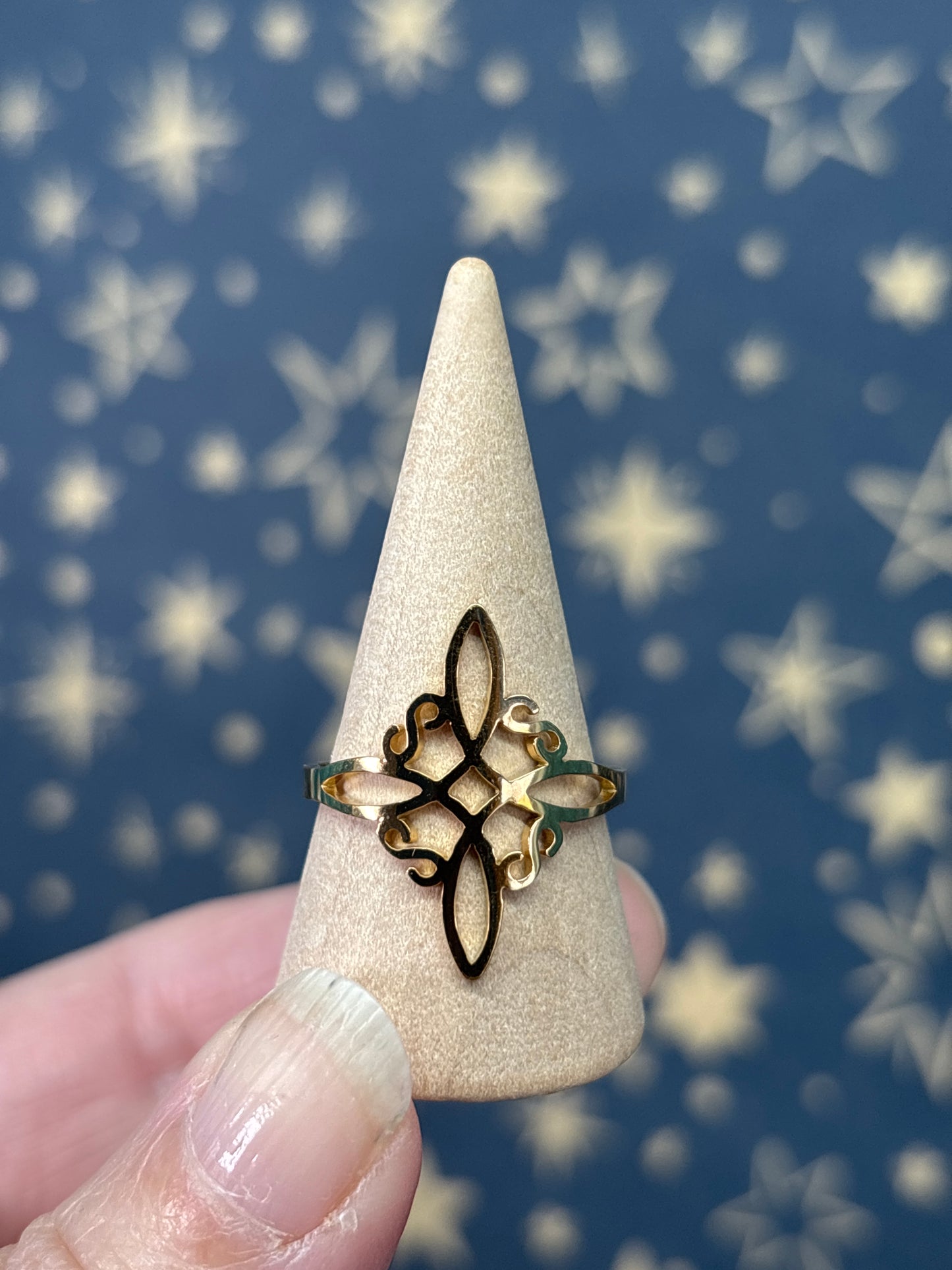 Tribal 18k Gold Plated Adjustable Ring