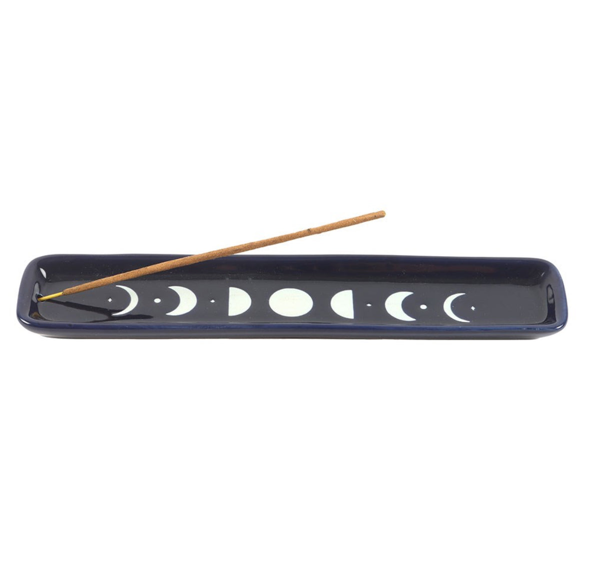 Blue Moon Phase Ceramic Incense Holder