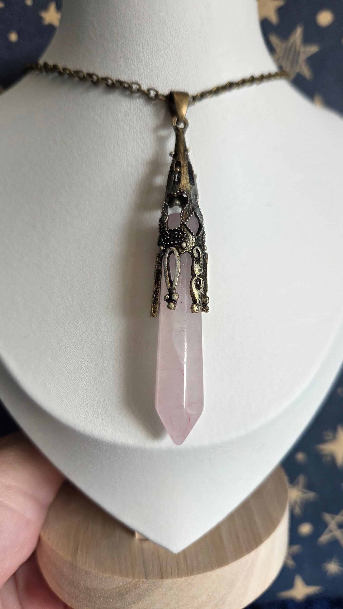 Rose Quartz Point Pendant/Necklace