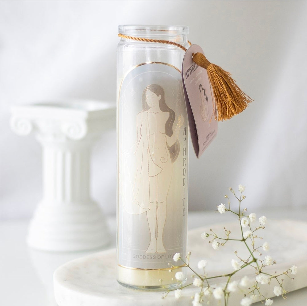 Aphrodisiac Goddess with Rose Quartz Chips Neroli Scented Candle