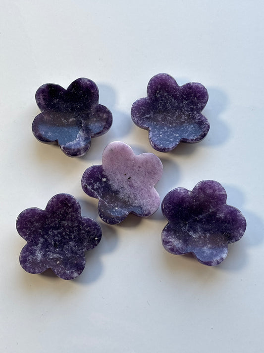 Lepidolite Flower Worry Stone (Picked at random)