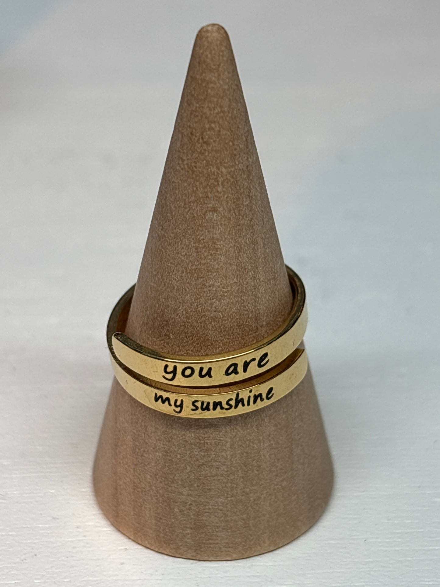 18k Gold Plated Stainless Steel ‘You are my sunshine’ Adjustable Ring