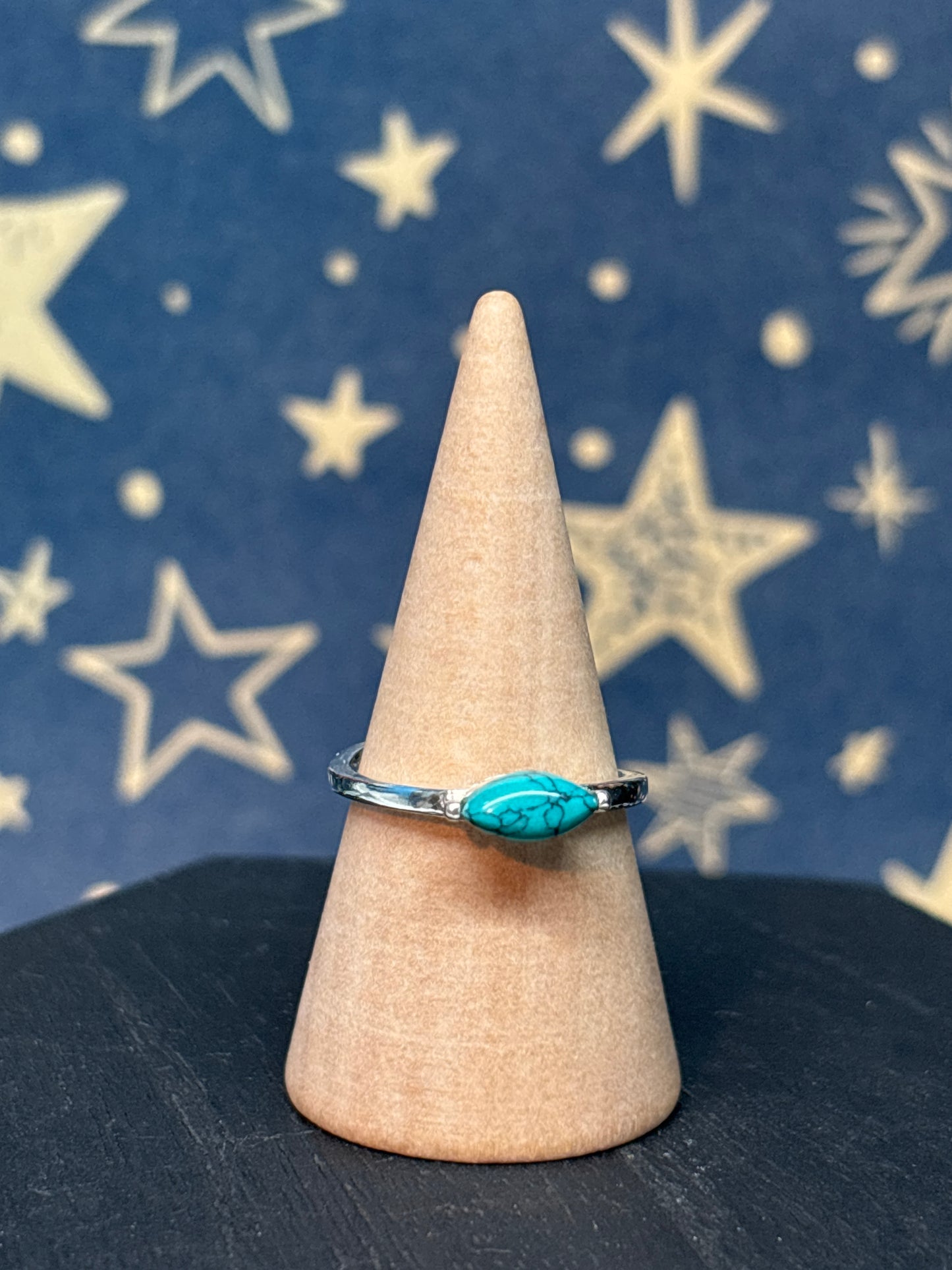 Turquoise Howlite Adjustable Ring