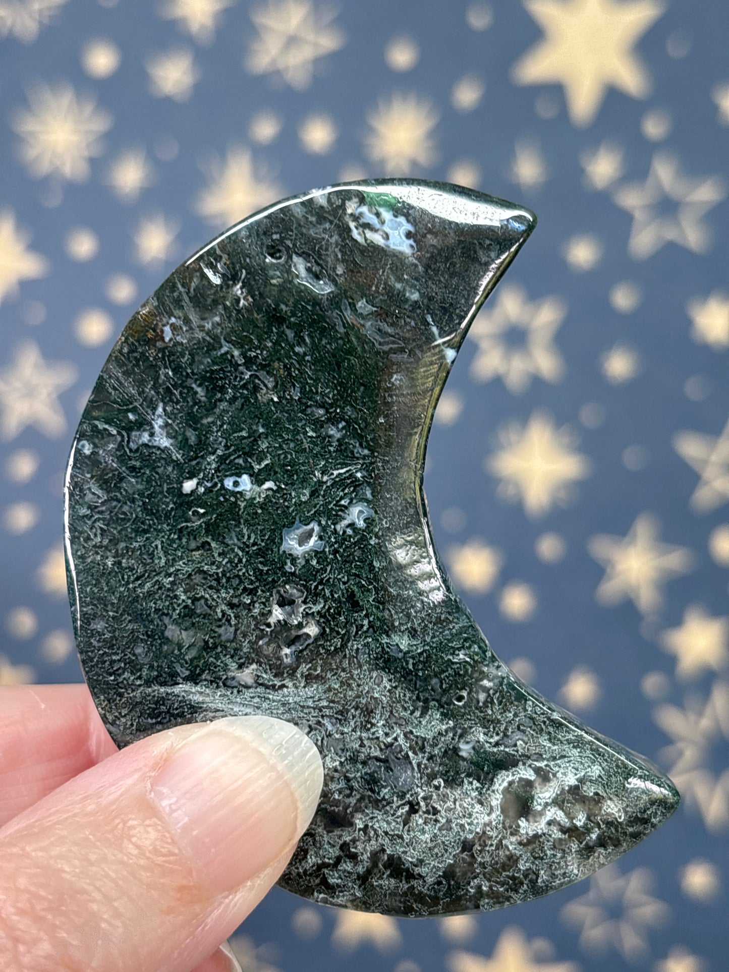 Moss Agate Moon (Pick your own)