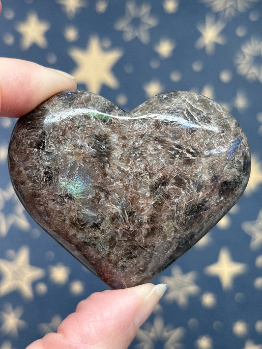 Red Larvikite Heart a