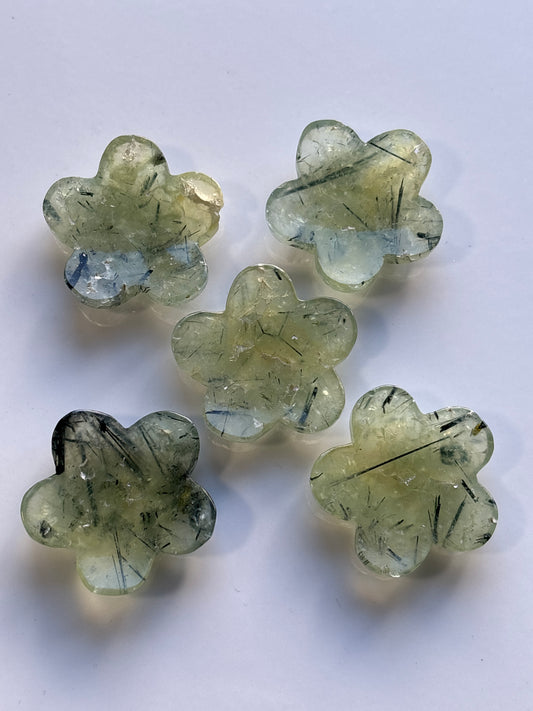 Prehnite Flower Worry Stone (Picked at random)