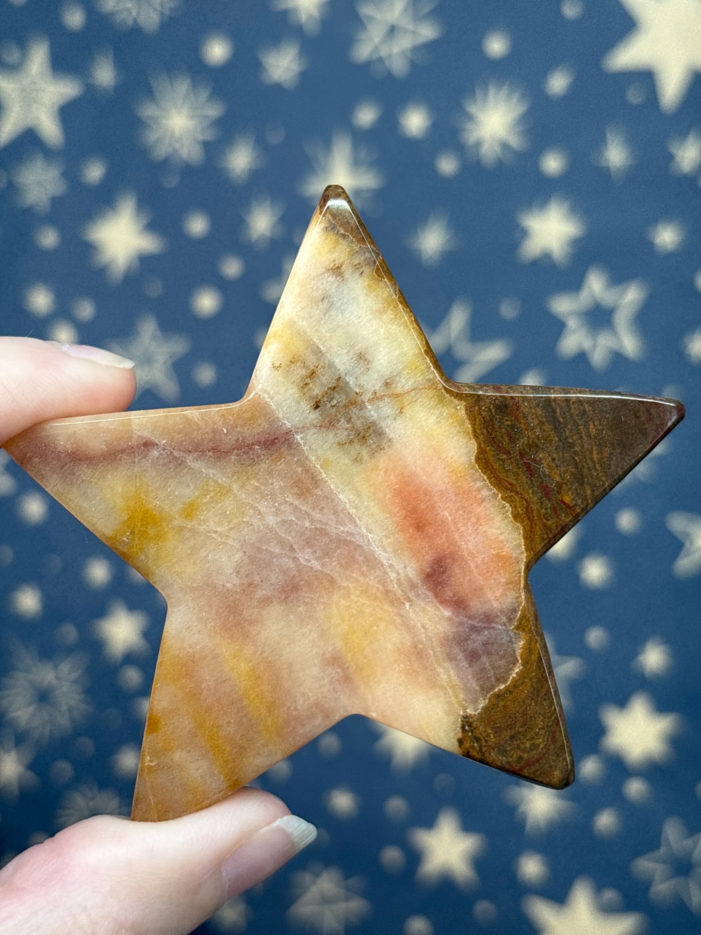 Peach Calcite Standing Star (Med)