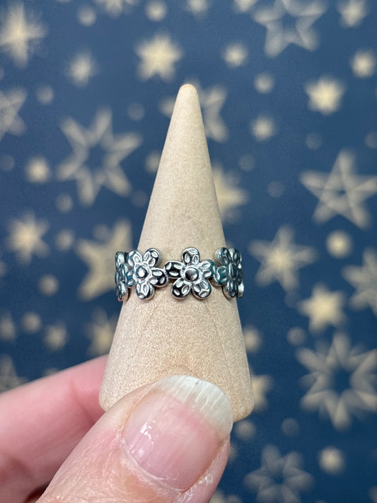 Flower Stainless Steel Adjustable Ring