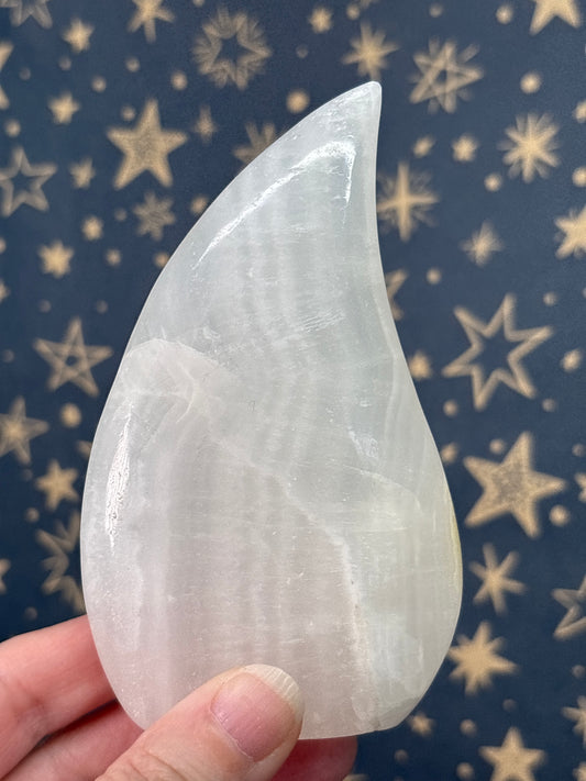 Silky Calcite Teardrop Freeform 11.3cm