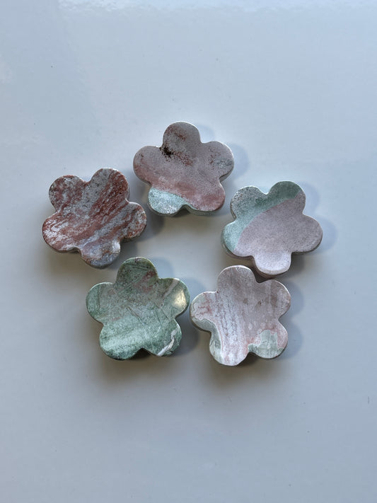 Unicorn Jasper Flower Worry Stone (Picked at random)