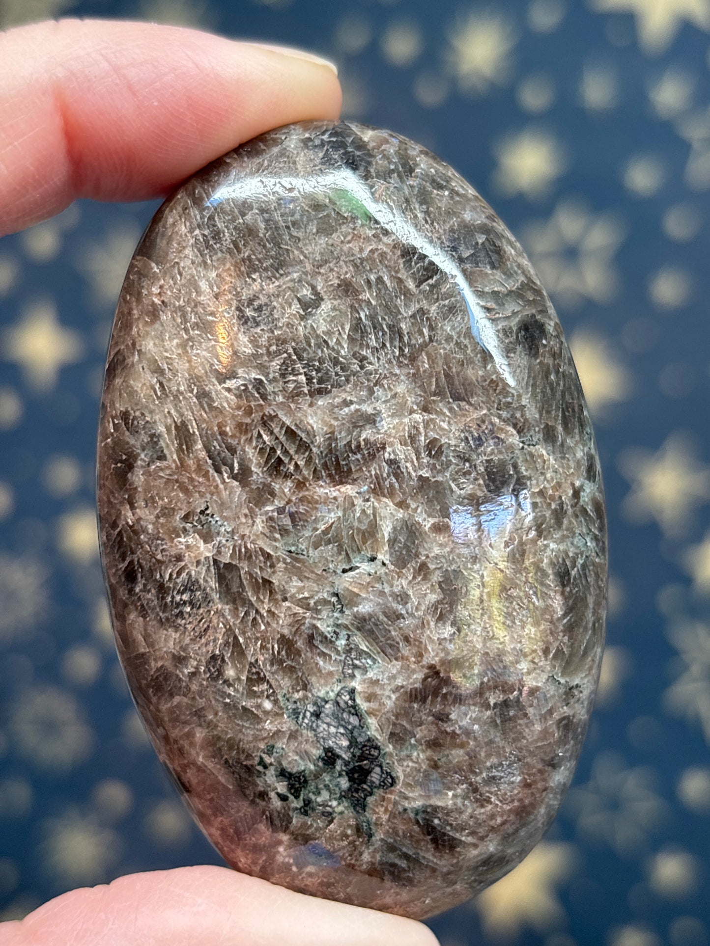 Red Larvikite Palm Stone b