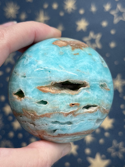 Blue Aragonite Sphere