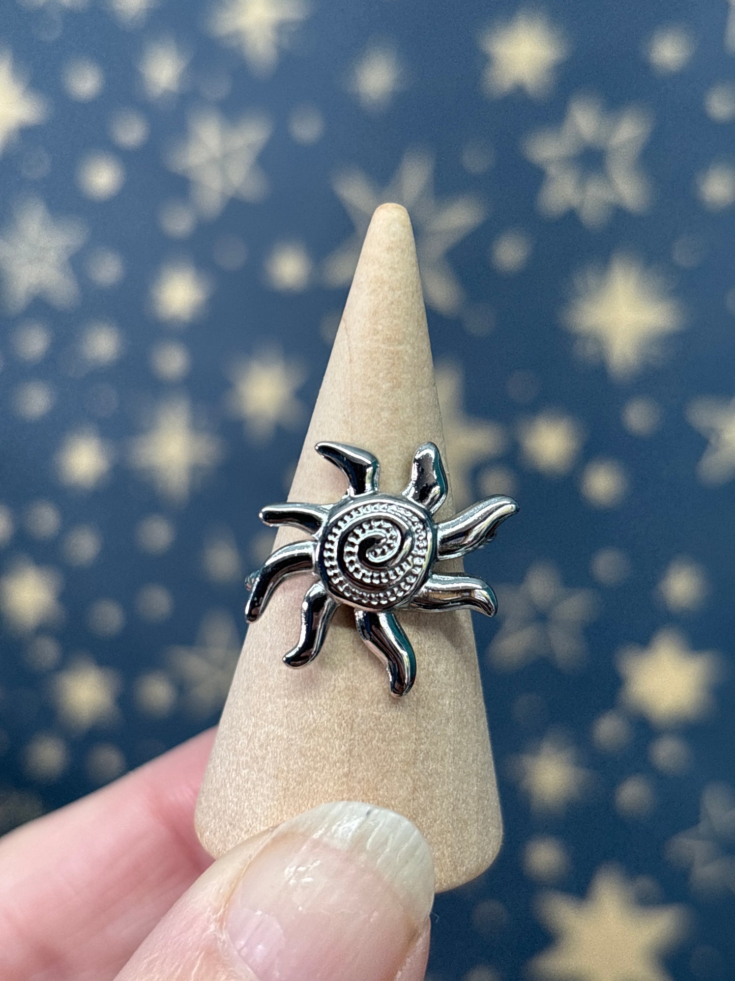 Sun Stainless Steel Adjustable Ring