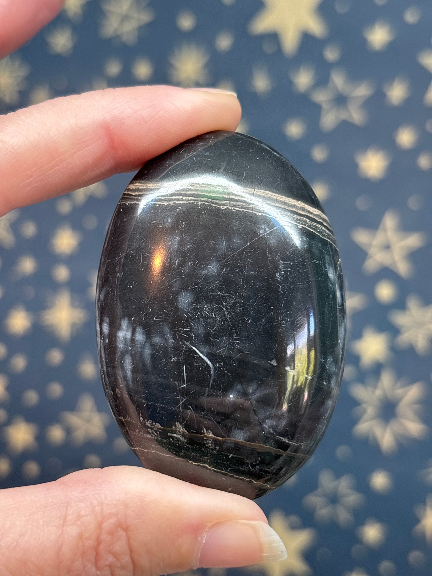 Black Jasper Palm Stone