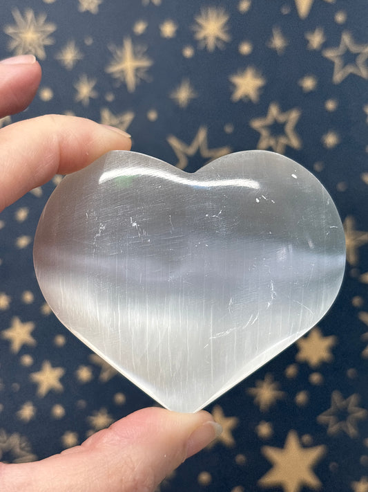 Selenite (Satin Spar) Heart 7-8cm