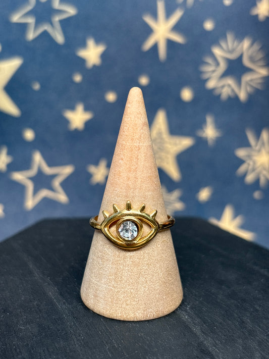 18k Gold Plated Stainless Steel Adjustable Ring