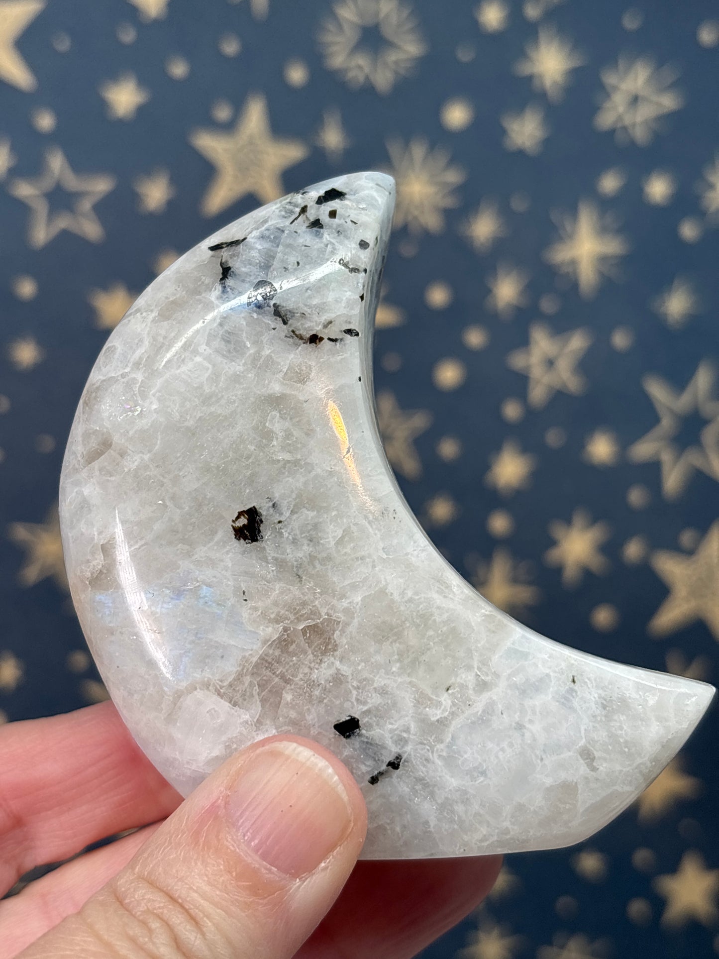 Rainbow Moonstone Standing Moons (Pick your own)