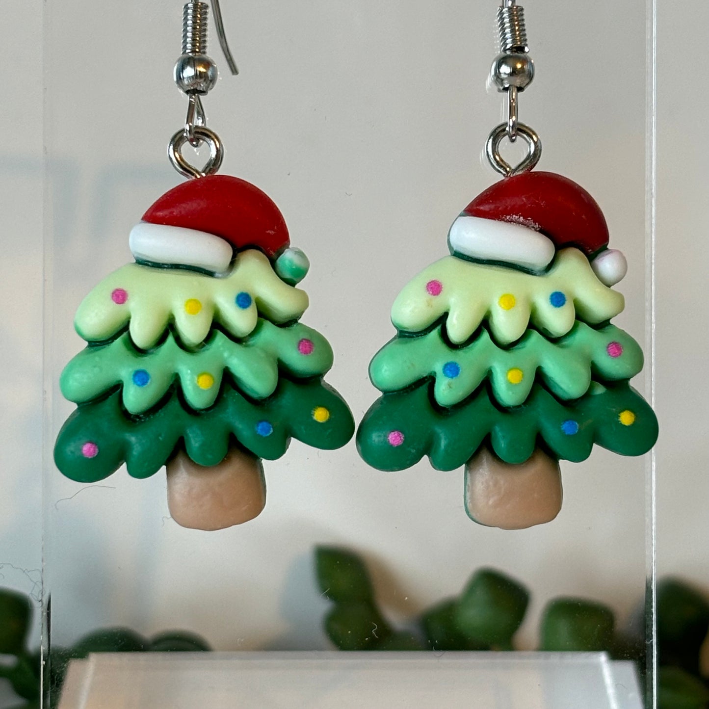 Christmas Tree Dangle Earrings