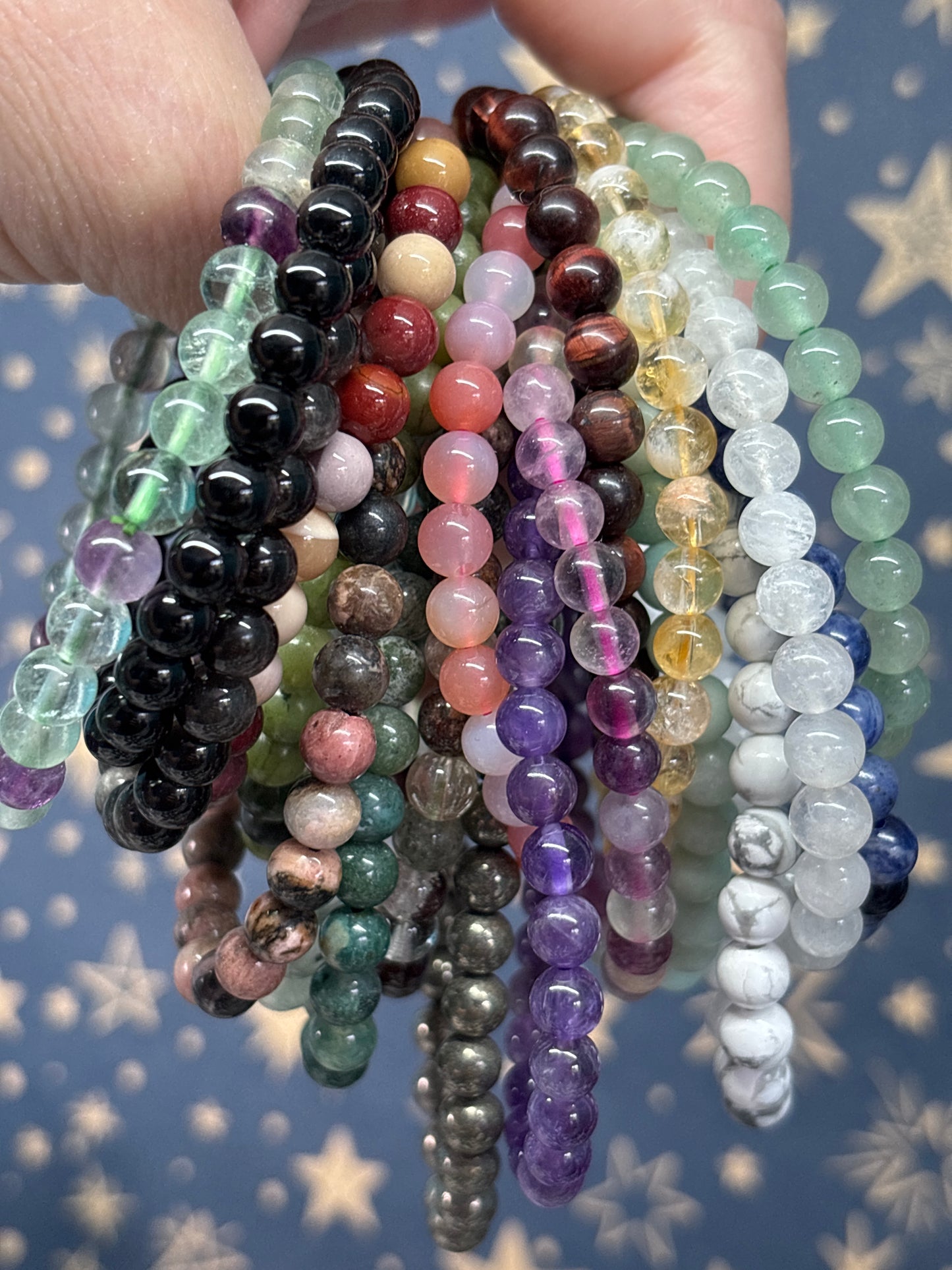 6mm Crystal Beaded Bracelets