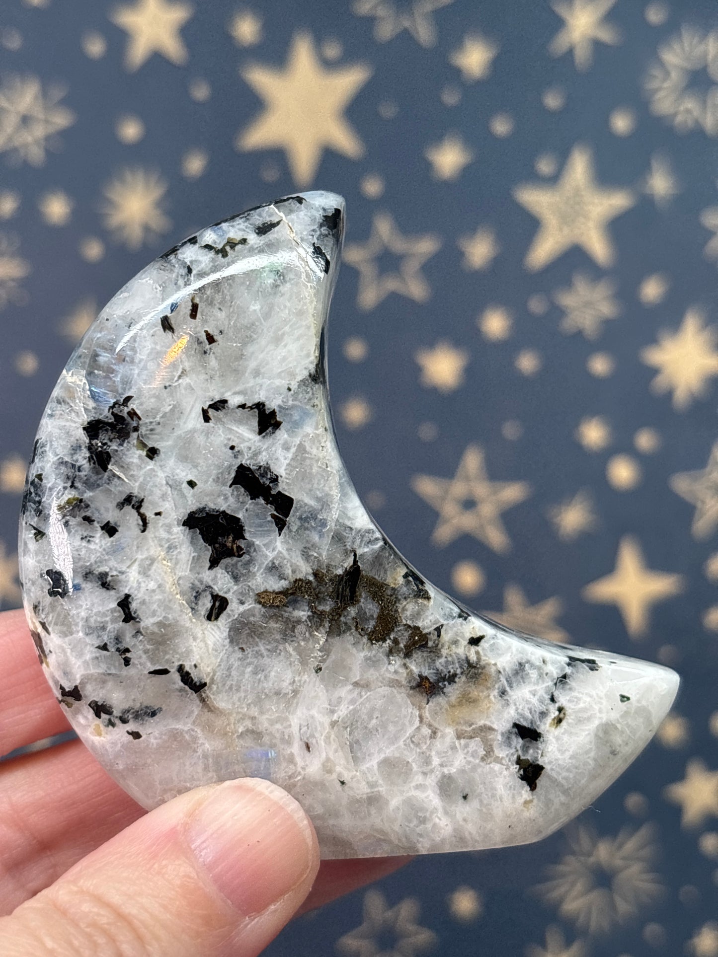Rainbow Moonstone Standing Moons (Pick your own)