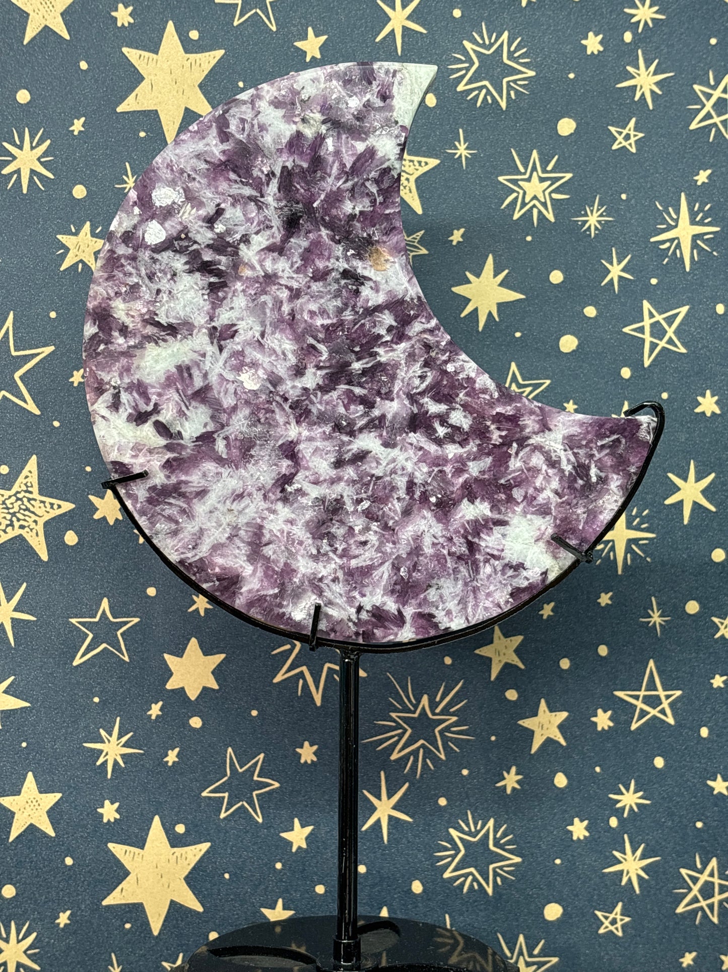 Purple Mica Moon on stand e