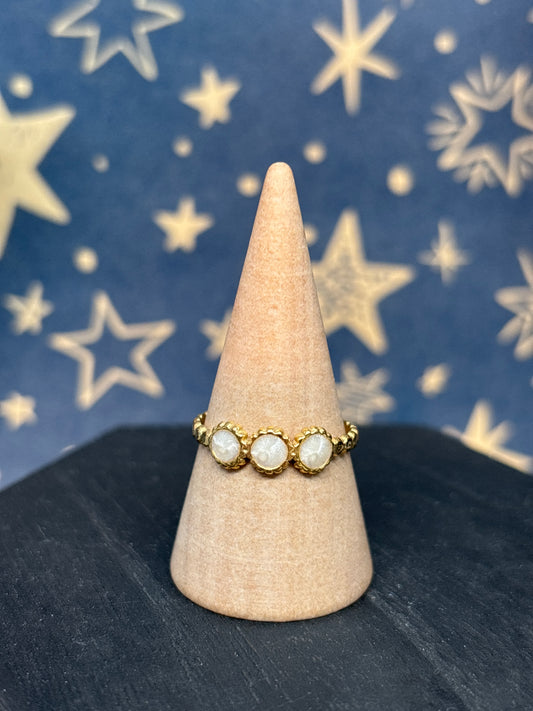 18k Gold Plated Stainless Steel Adjustable Ring