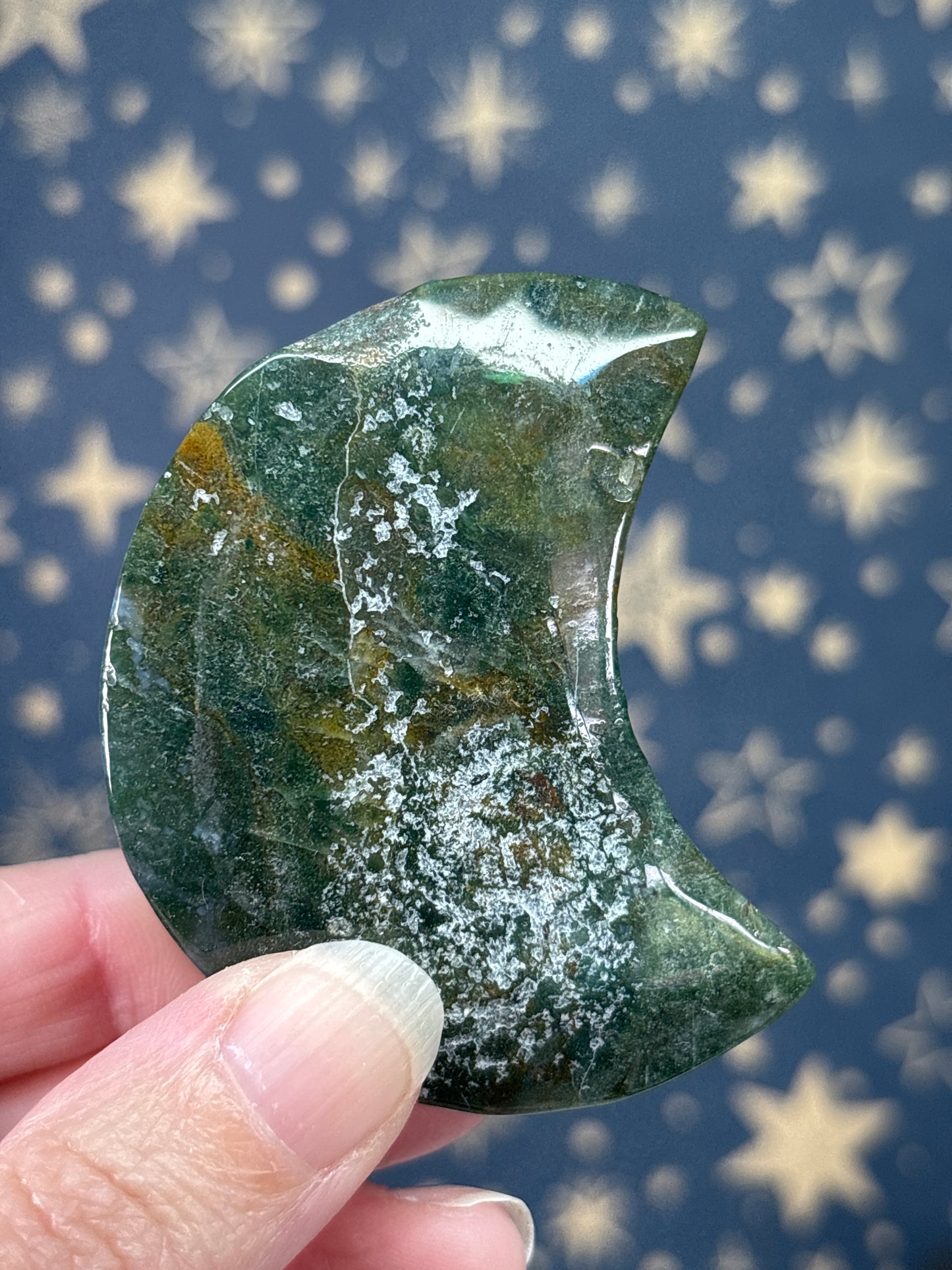 Moss Agate Moon (Pick your own)