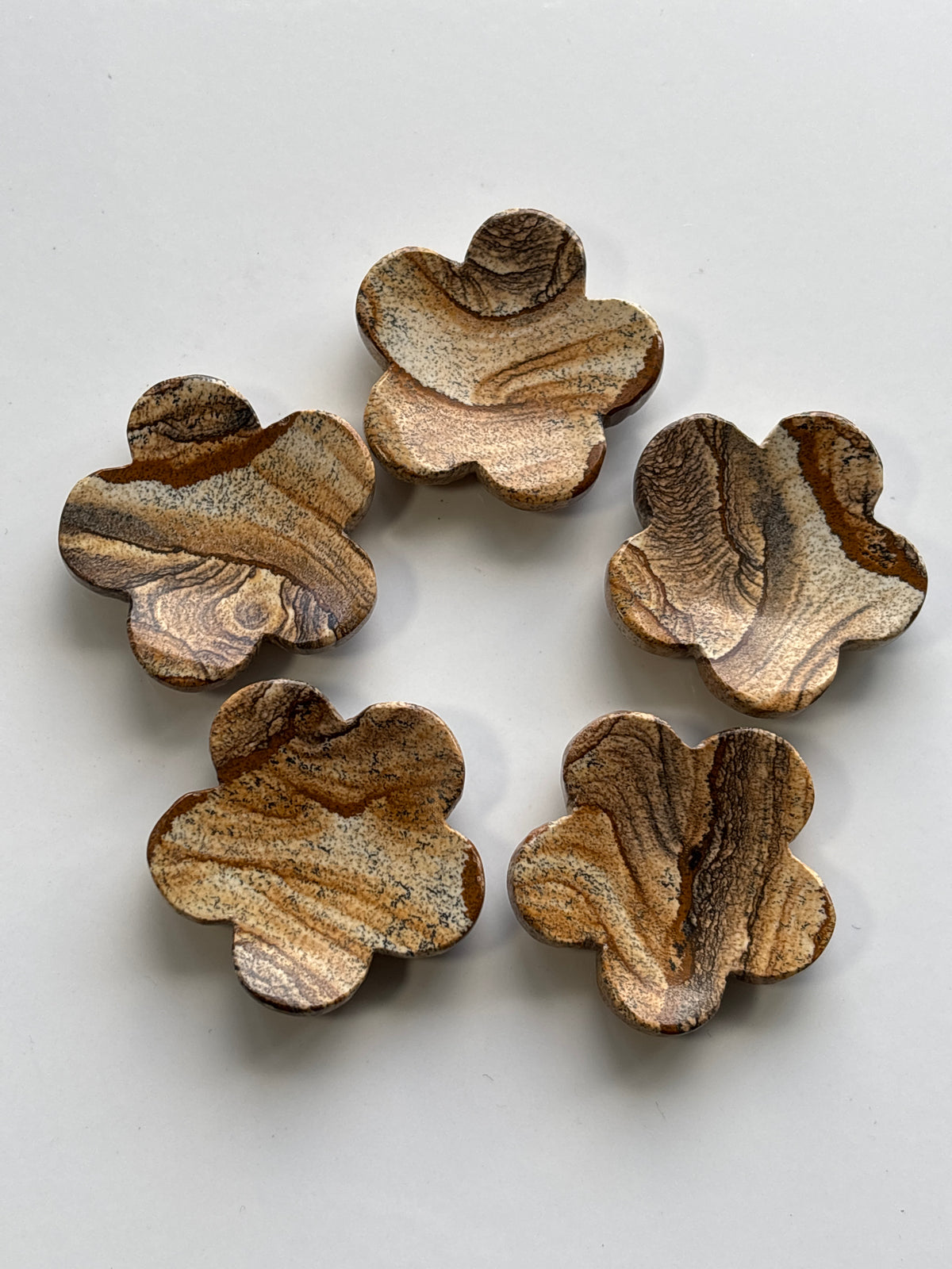 Picture Jasper Flower Worry Stone (Picked at random)