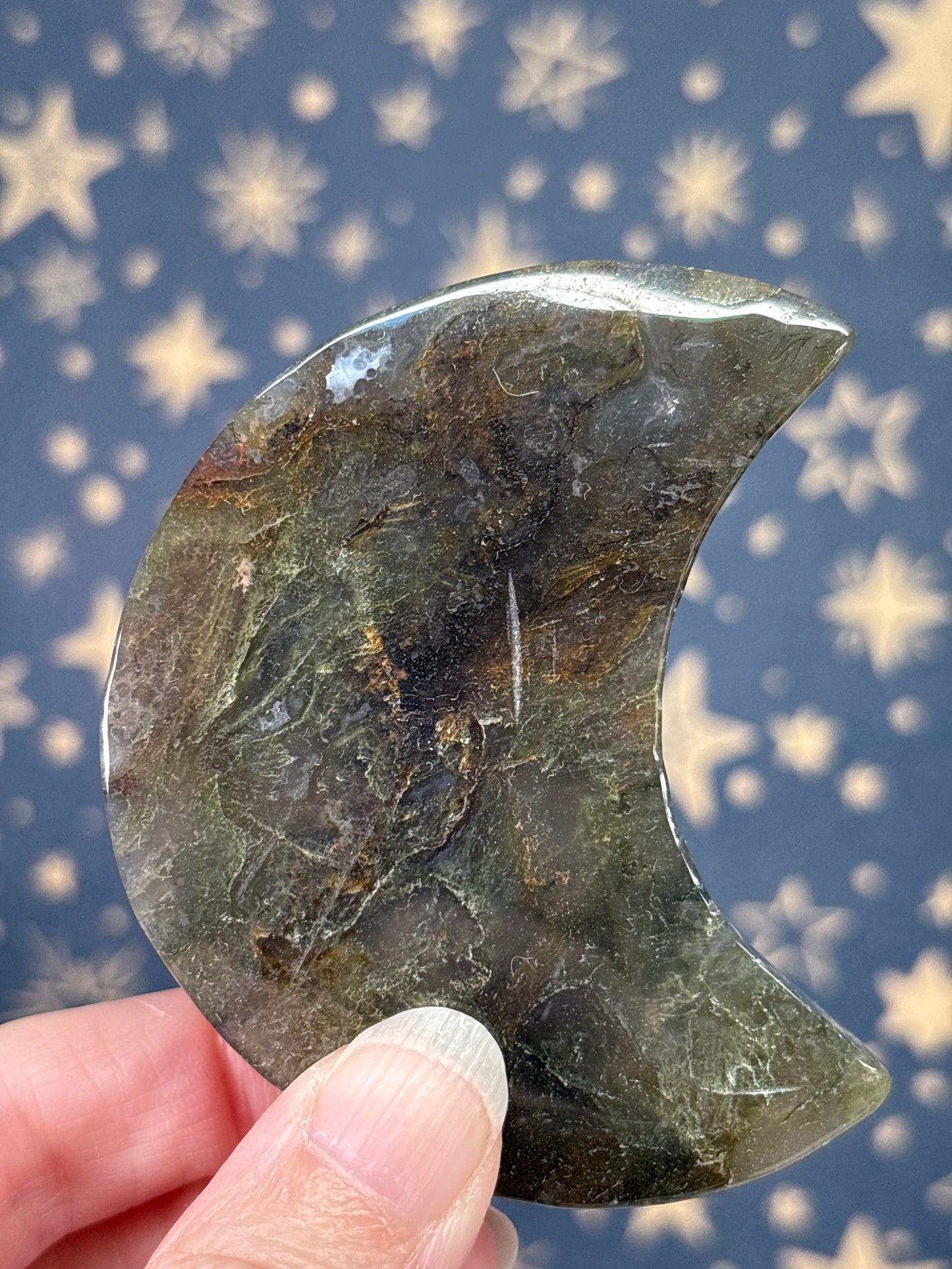 Moss Agate Moon (Pick your own)