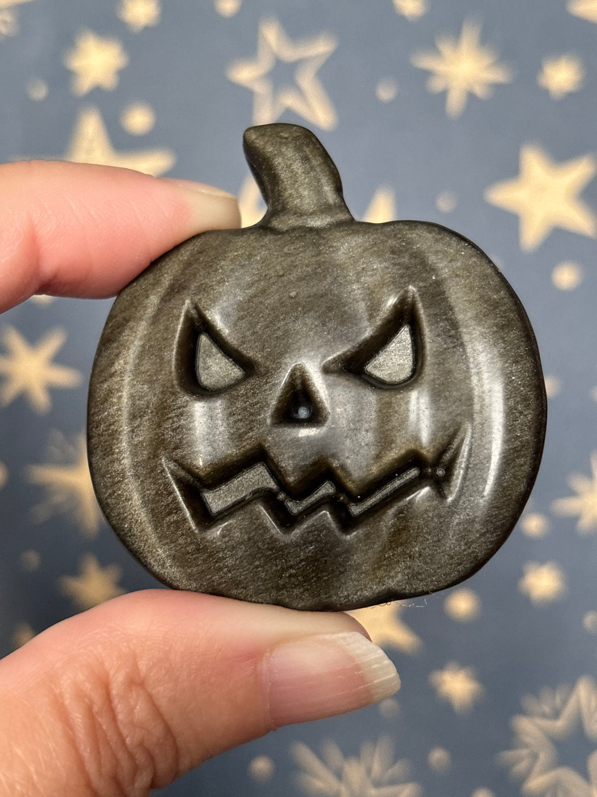 Gold Sheen Obsidian Pumpkin