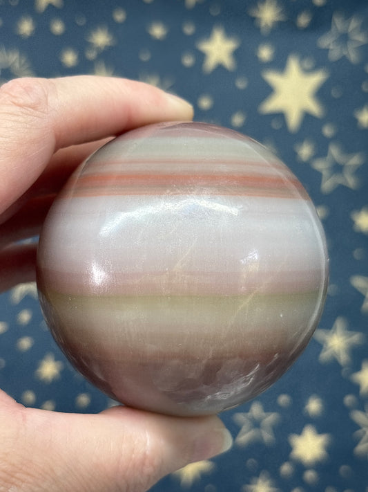 Pink Banded Onyx Sphere 7cm