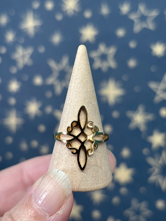 Tribal 18k Gold Plated Adjustable Ring