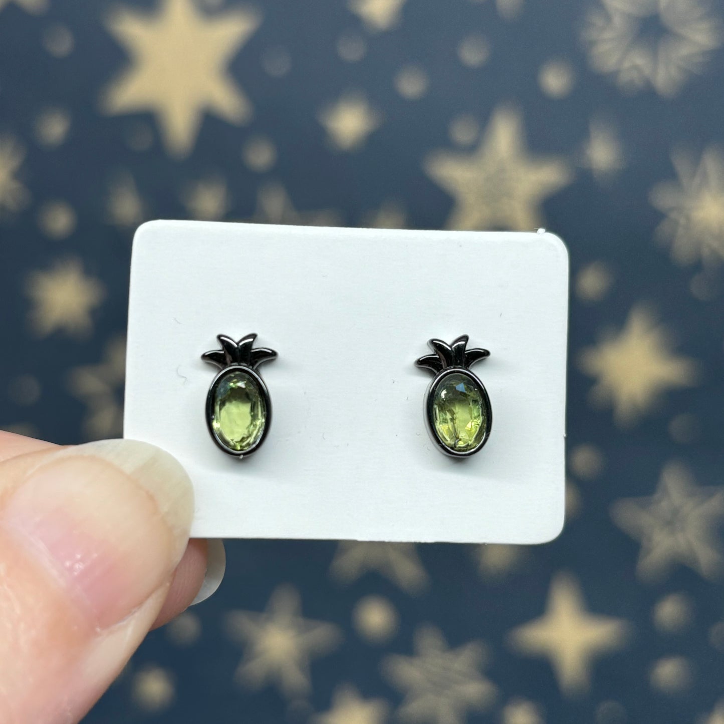 Peridot Pineapple Sterling Silver Studs