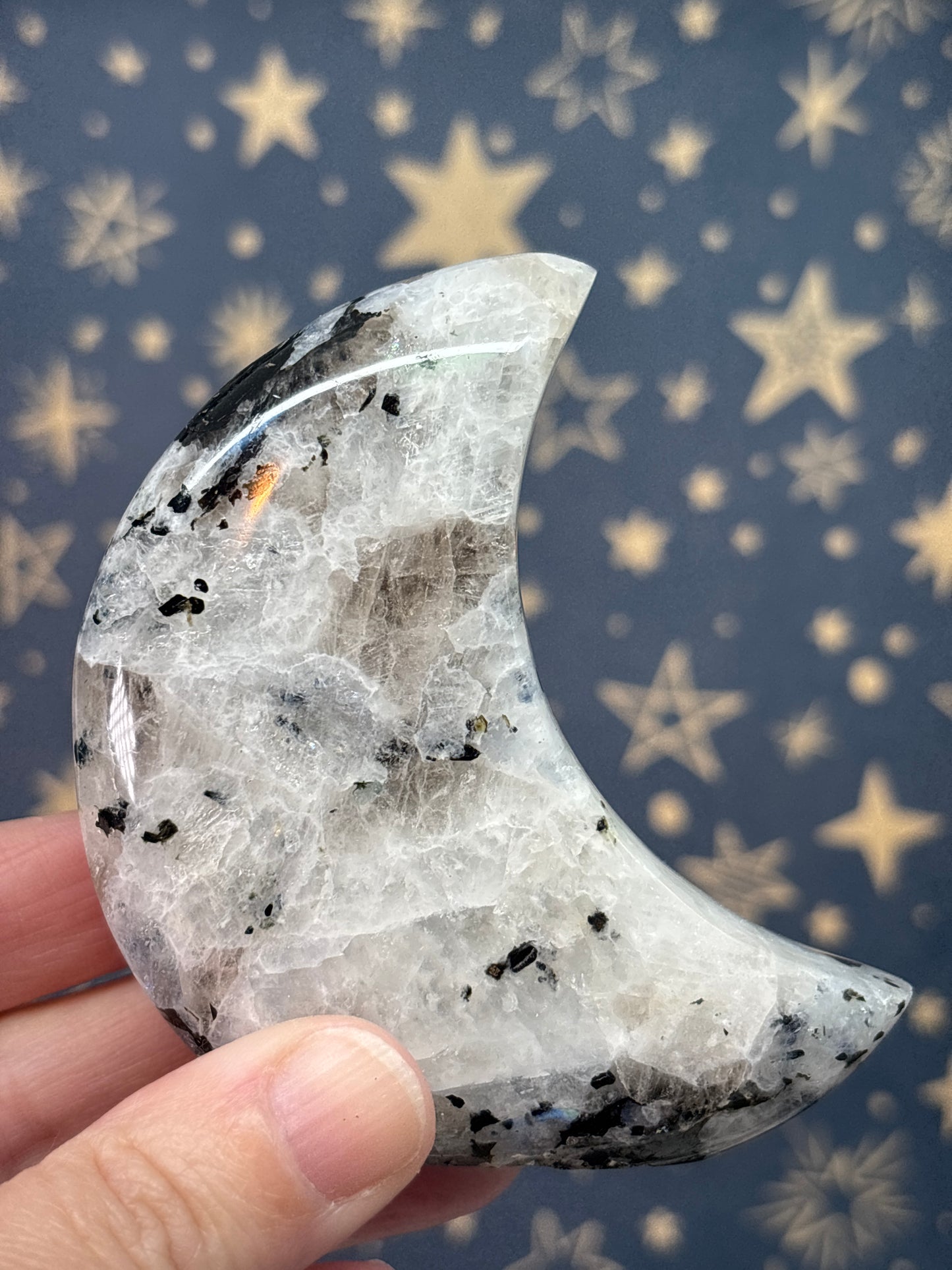 Rainbow Moonstone Standing Moons (Pick your own)