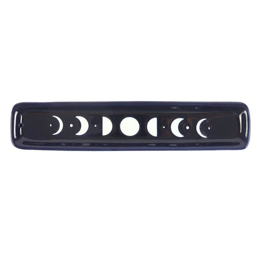Blue Moon Phase Ceramic Incense Holder