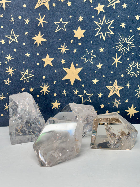 Clear/Smokey Quartz Freeforms E-H