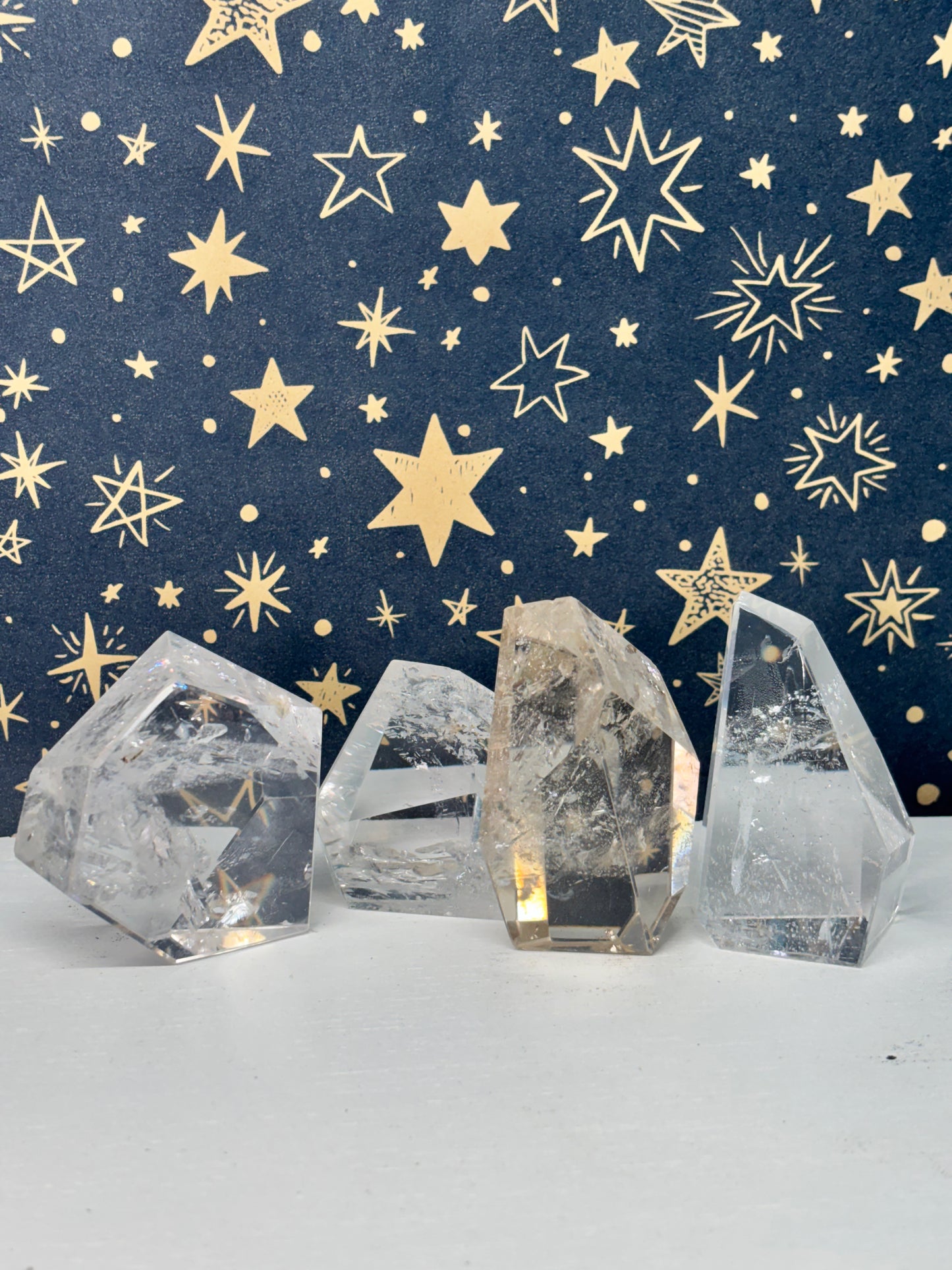 Clear/Smokey Quartz Freeforms I-L