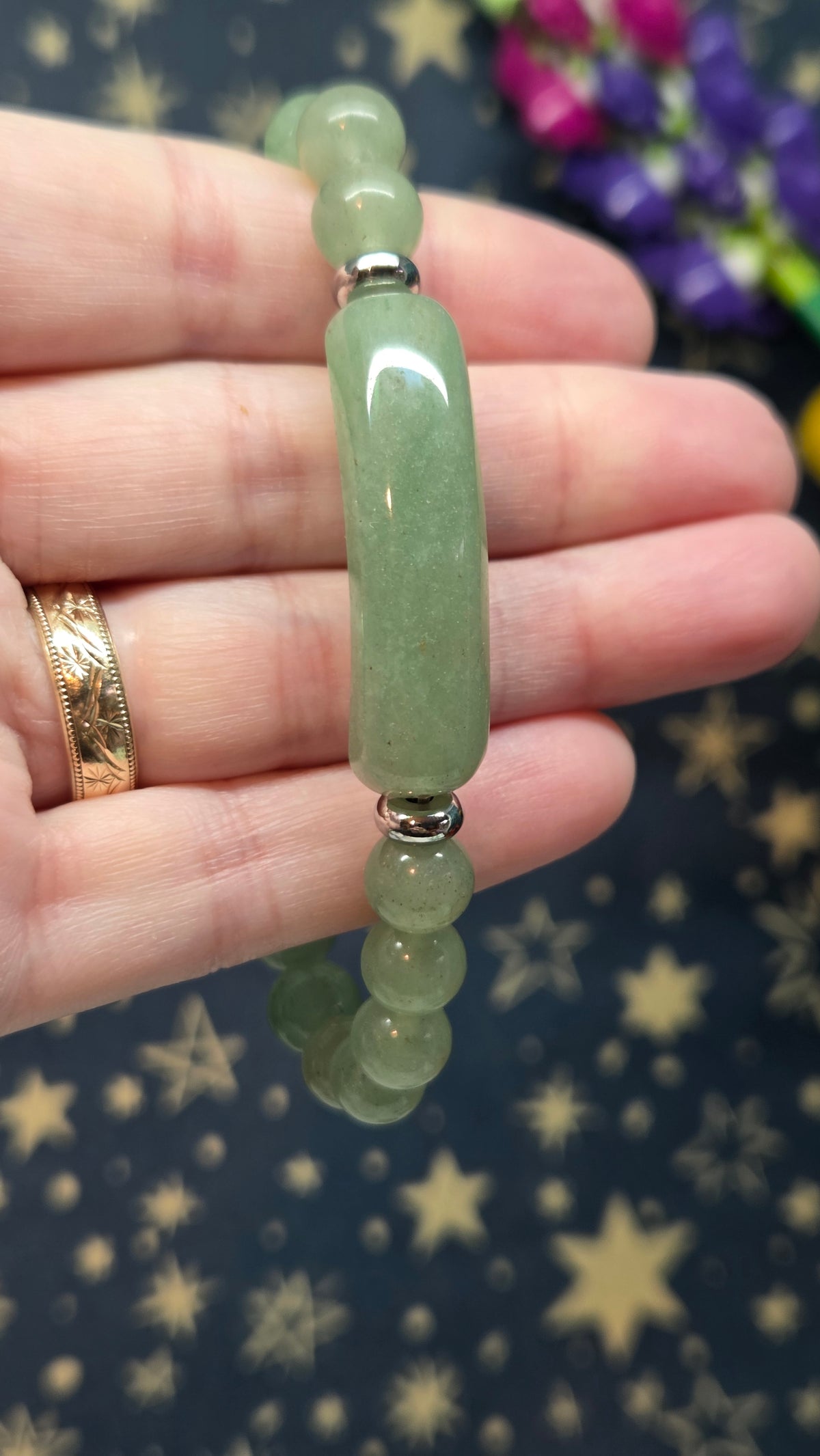 8mm Crystal Beaded Bracelet with Bar (Pick your own)