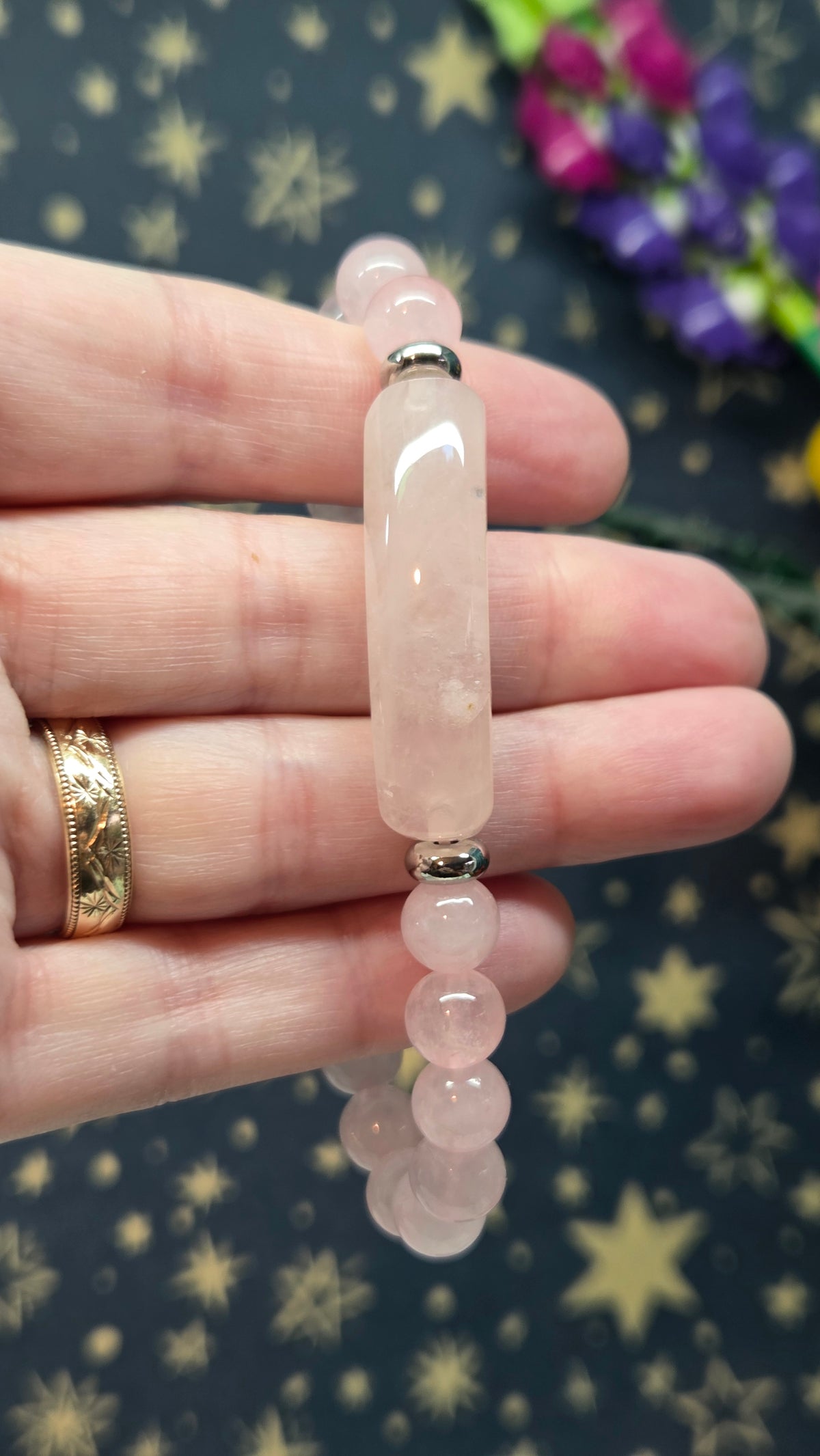 8mm Crystal Beaded Bracelet with Bar (Pick your own)