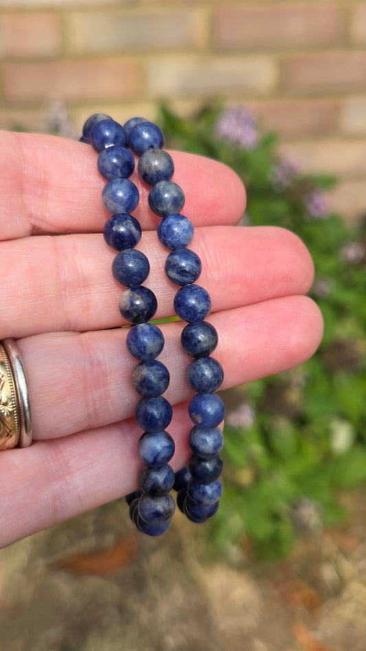 Sodalite 6mm Crystal Beaded Bracelet x1