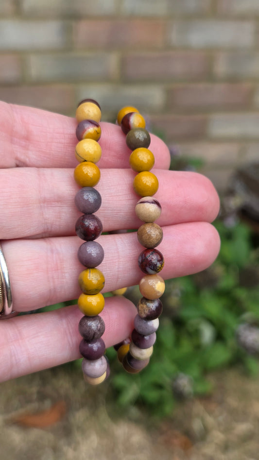 Mookaite 6mm Crystal Beaded Bracelet x1