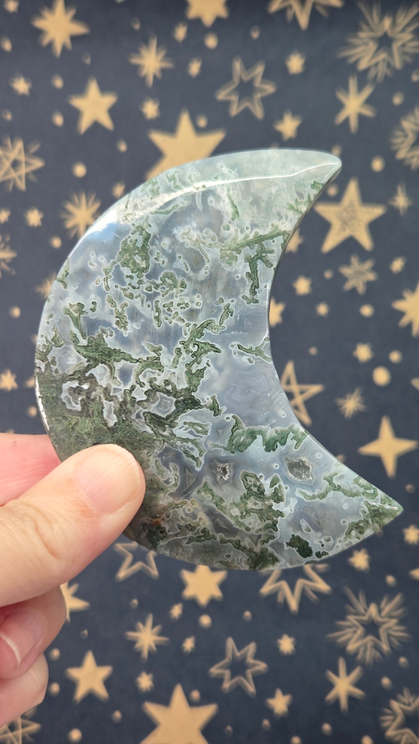 Moss Agate Moon (Pick your own)