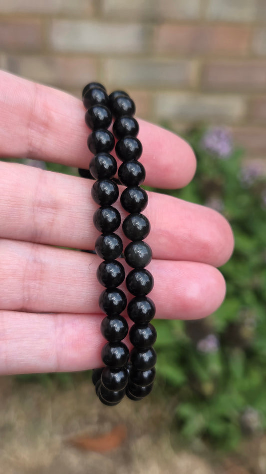 Rainbow Obsidian 6mm Crystal Beaded Bracelet x1