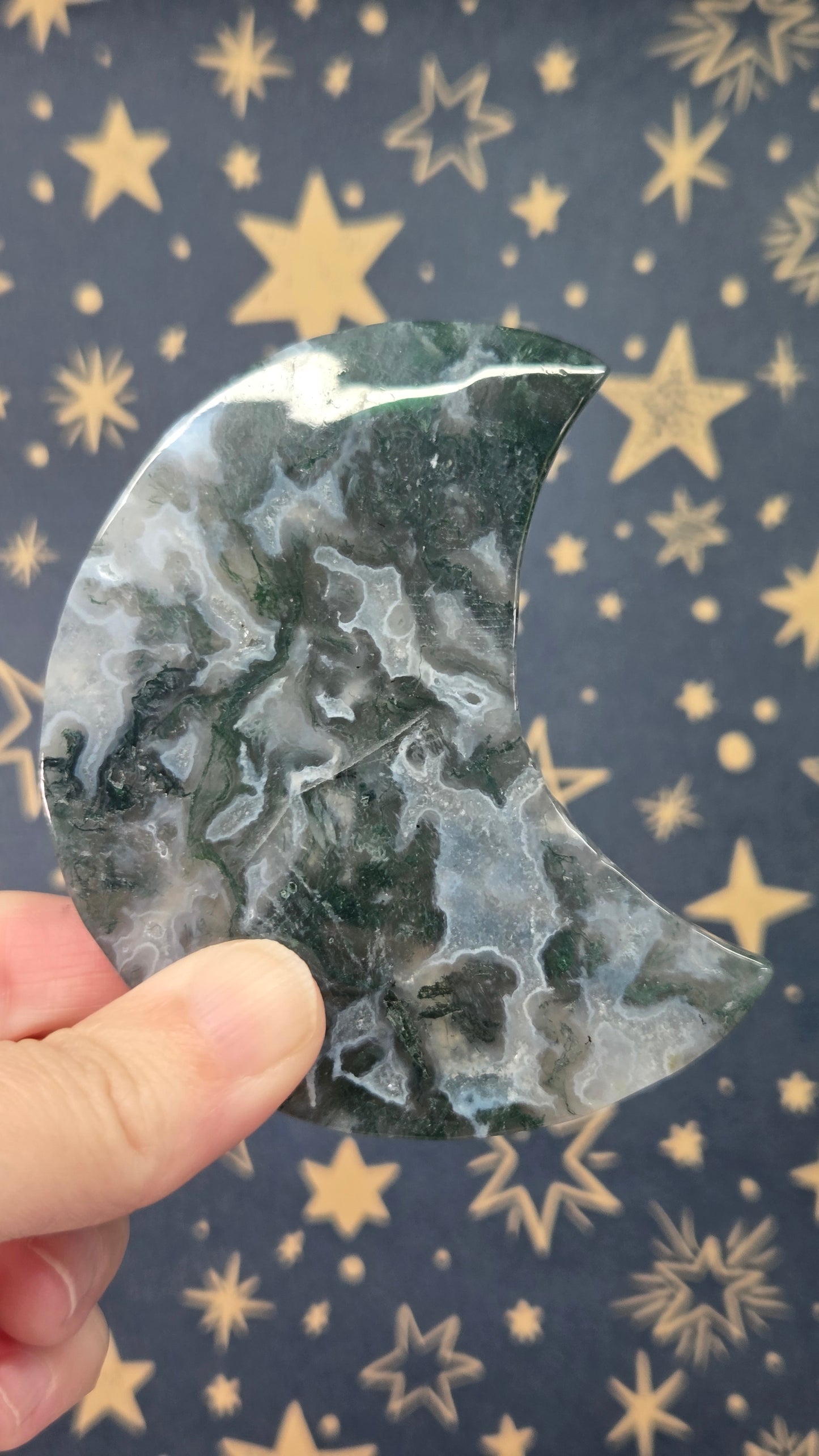 Moss Agate Moon (Pick your own)